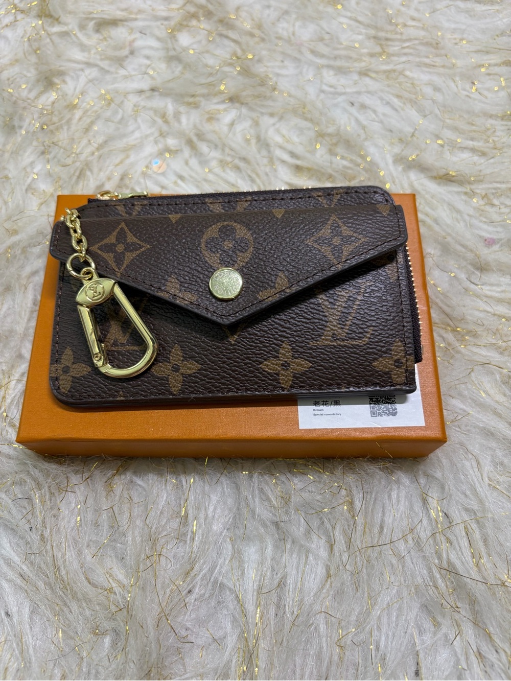 Monogram Envelope Card Holder with Key Clip